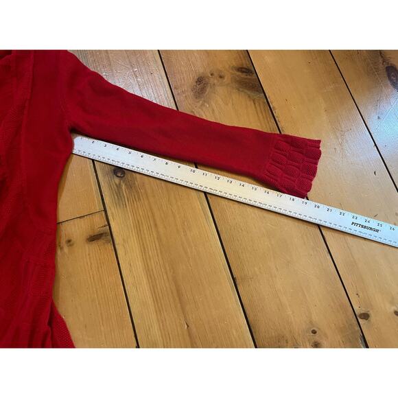 Women's Etcetera Red open font waterfall knit cardigan sweater Size Small. - Picture 10 of 10
